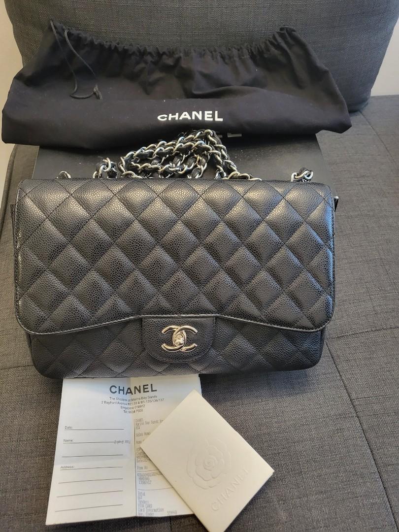 Chanel classic large flap bag calf leather Luxury Bags Wallets on Carousell