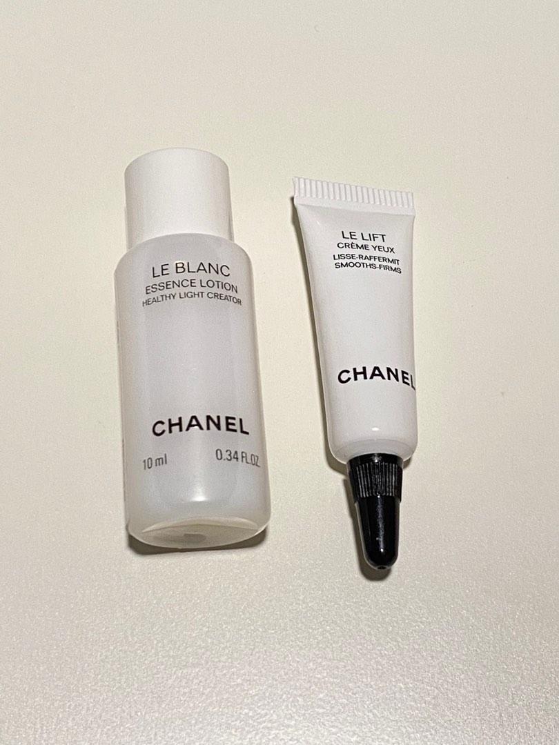 Chanel Le Lift eye cream and Le Blanc essence lotion sample