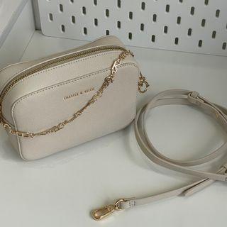 Charles and Keith Chain Link Boxy Clutch Bag