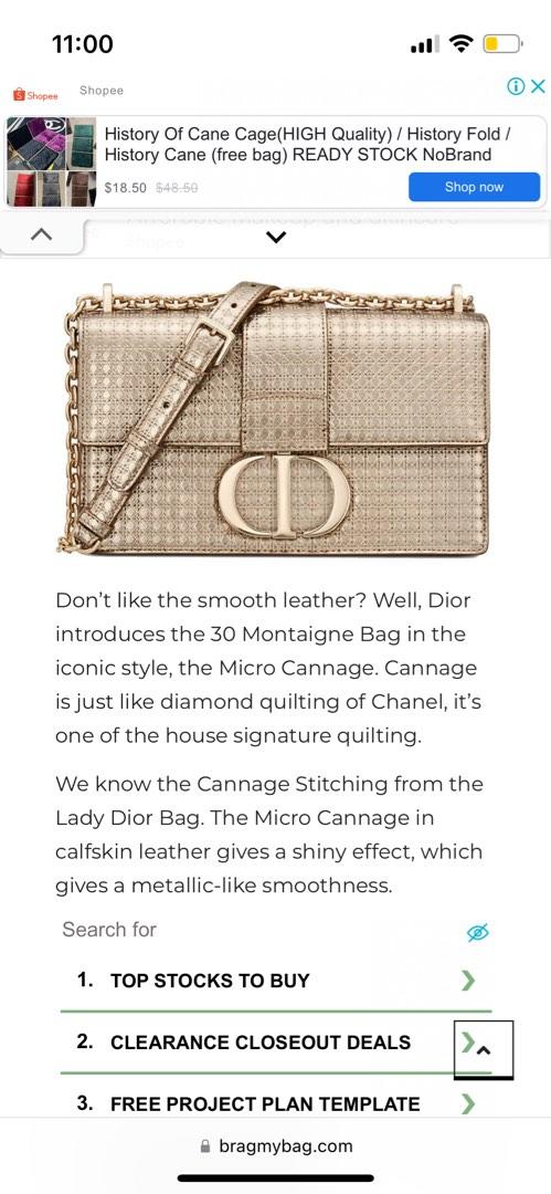 Dior Micro Cannage 30 Montaigne Bag