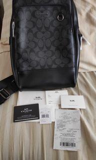 Coach Slingbag Charcoal Black New York Original Tas Pria