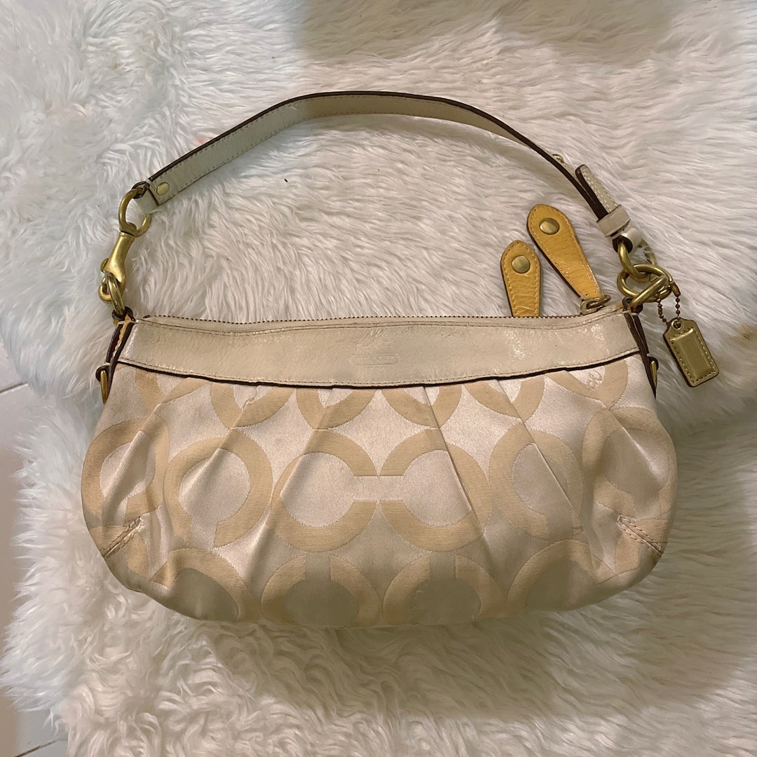 Vintage white coach bag deals