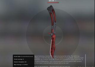 CSGO Butterfly Knife Slaughter MW *rare phoenix pattern*