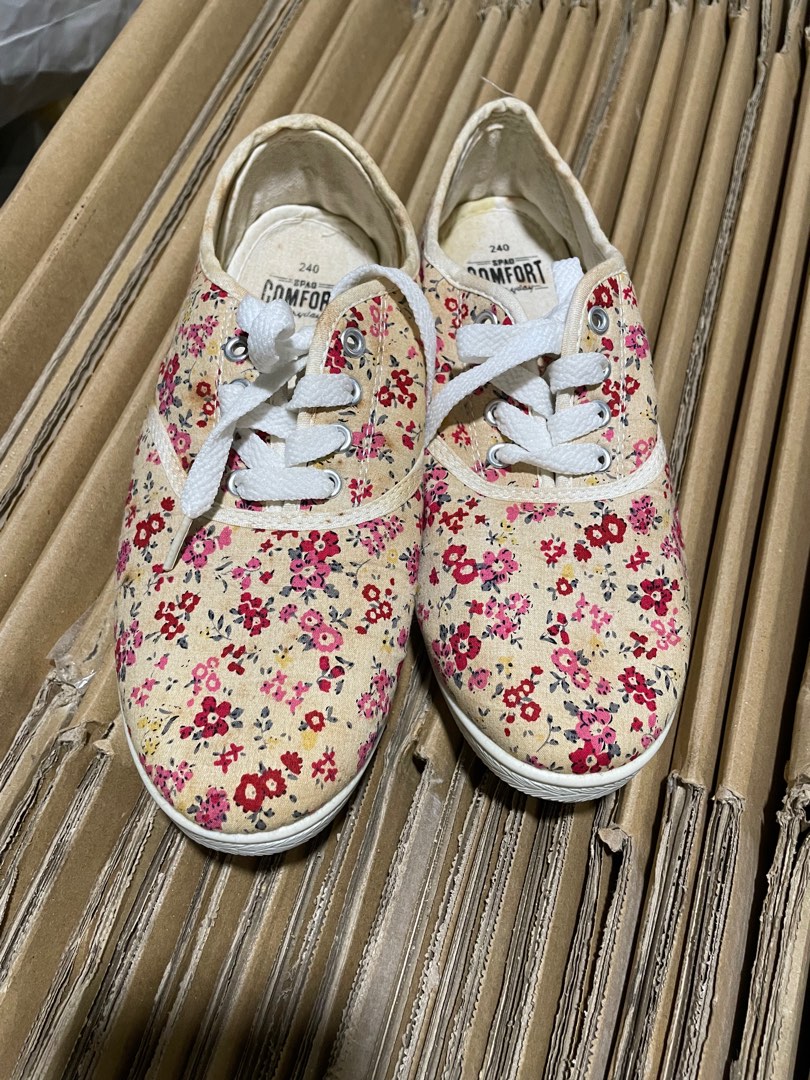 Cute Floral Print Korean Style Sneakers
