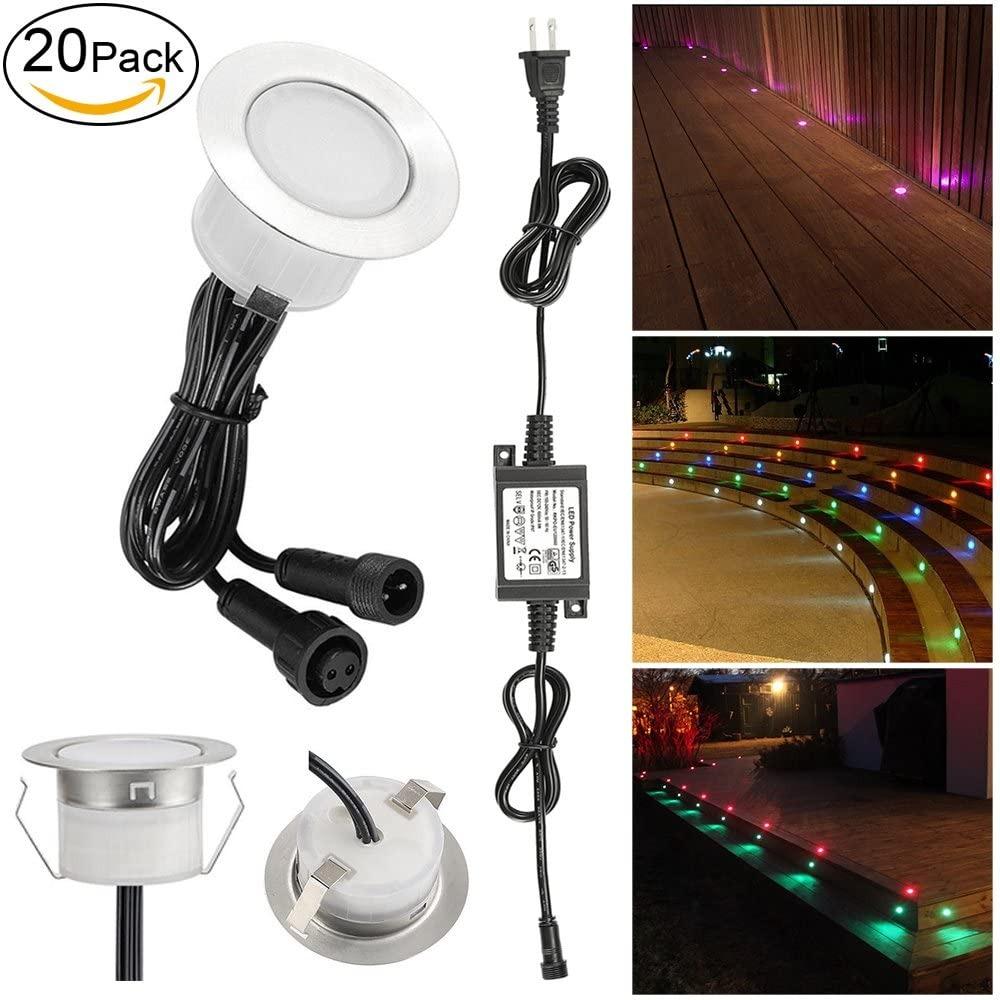 FVTLED Pack Of 30, Low Voltage LED Deck Light Kit Watepoof