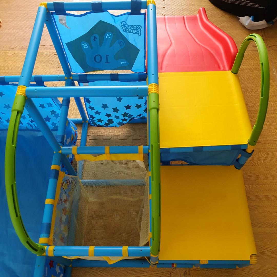 Eezy Peezy 3 in 1 Gym Playset Slide Ball Pit Toss Target with
