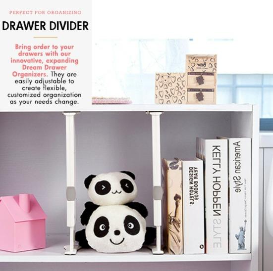 EXTENDABLE DRAWER PARTITION ADJUSTABLE STORAGE DIVIDER WARDROBE CLOTHES ...