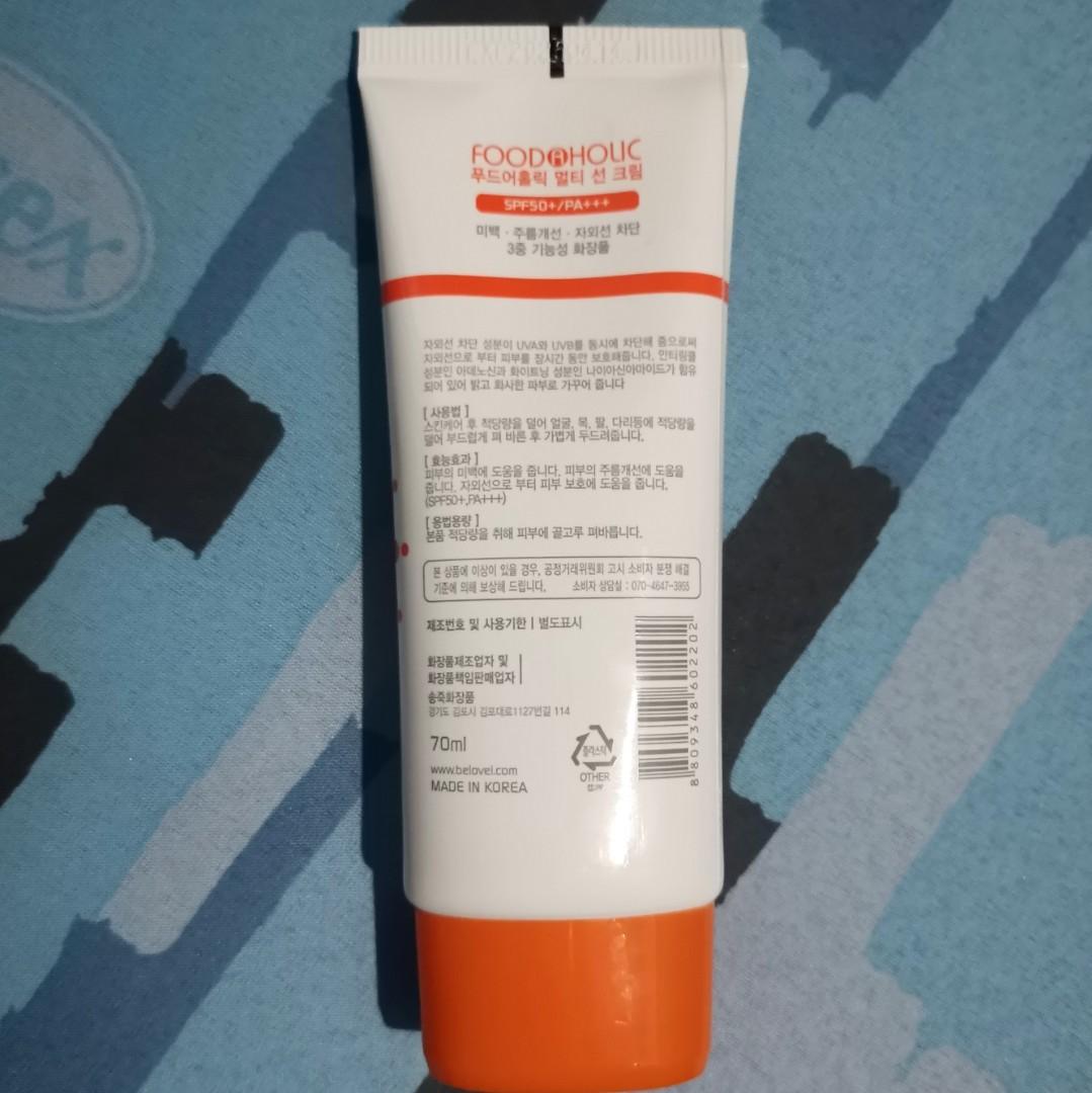 Foodaholic Sunscreen, Beauty & Personal Care, Face, Face Care on Carousell