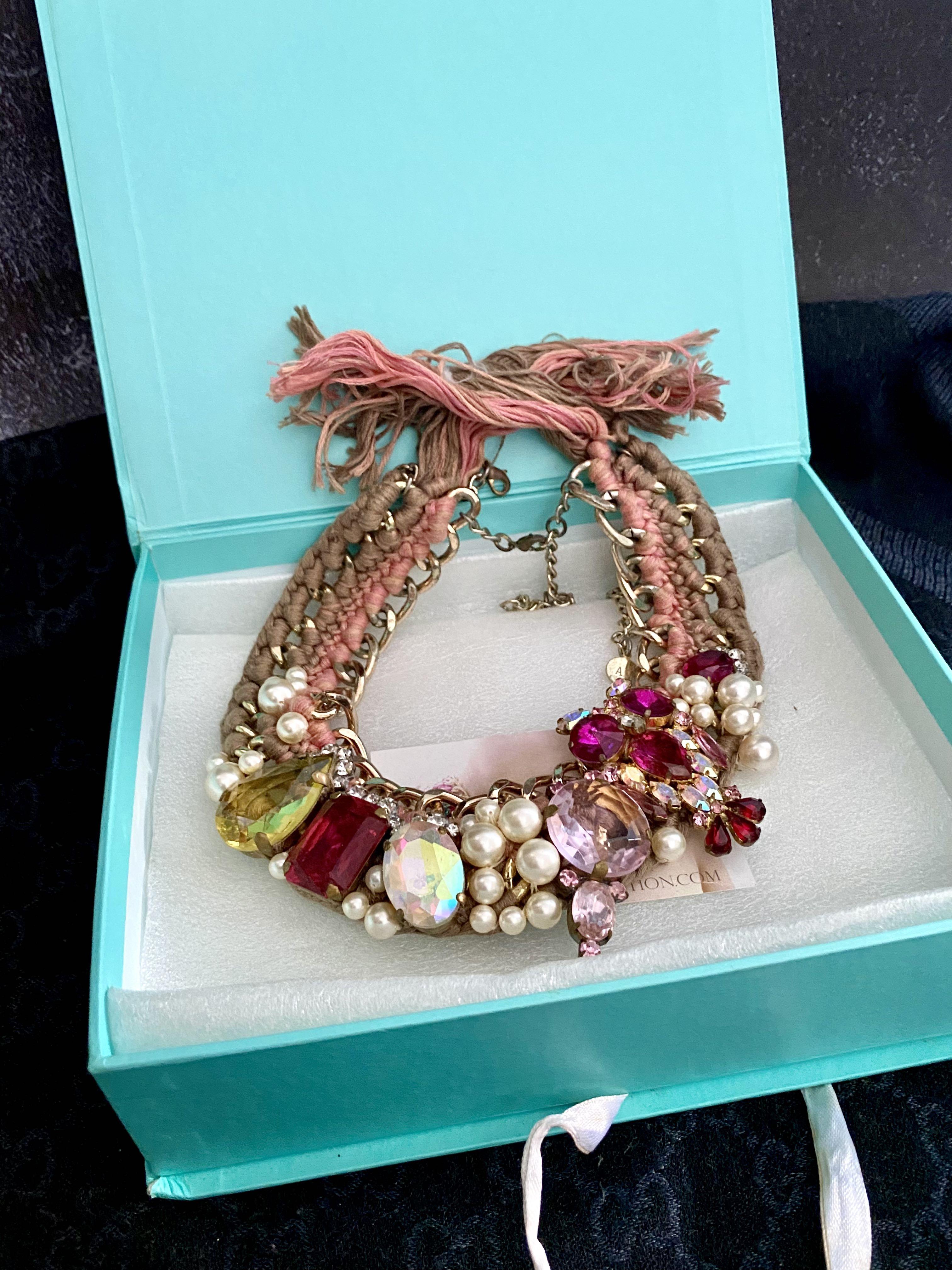 Glass crystal necklace sale