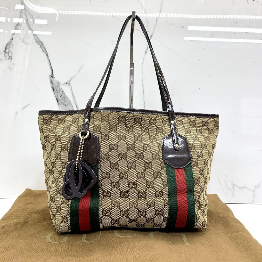 GUCCI Tote Bag 211971 Jolly Tote Sherry line GG canvas/Patent