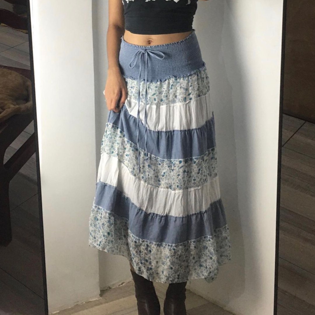 gypsy/coquette maxi skirt, Women's Fashion, Bottoms, Skirts on Carousell