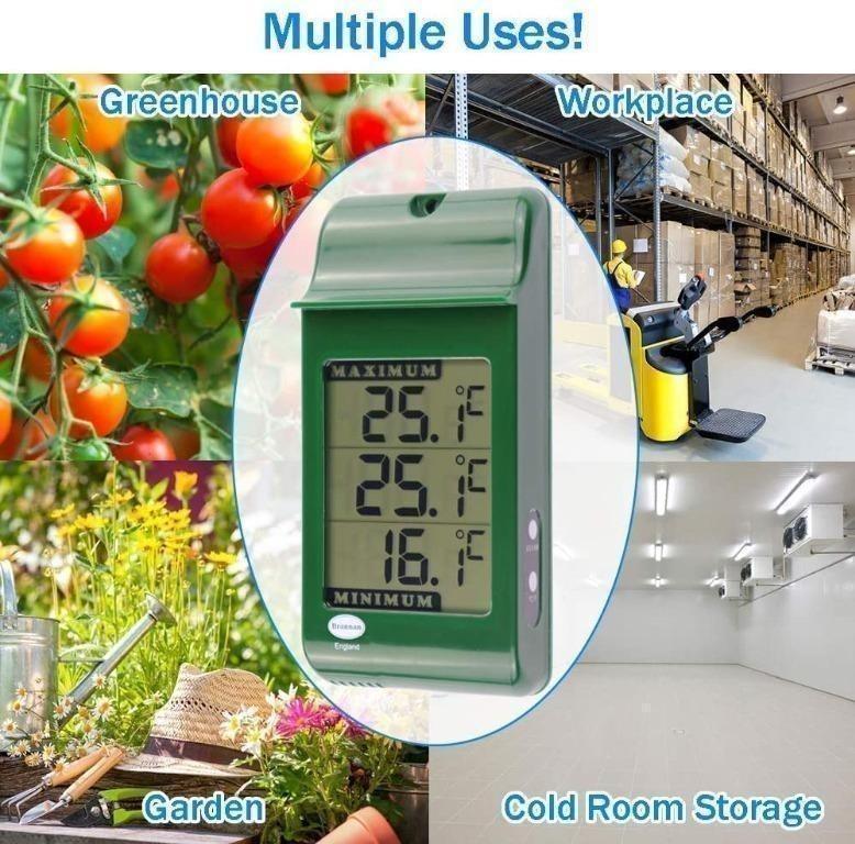 Digital Max Min Thermometer - Garden Greenhouse Indoor Outdoor Wall *ip65