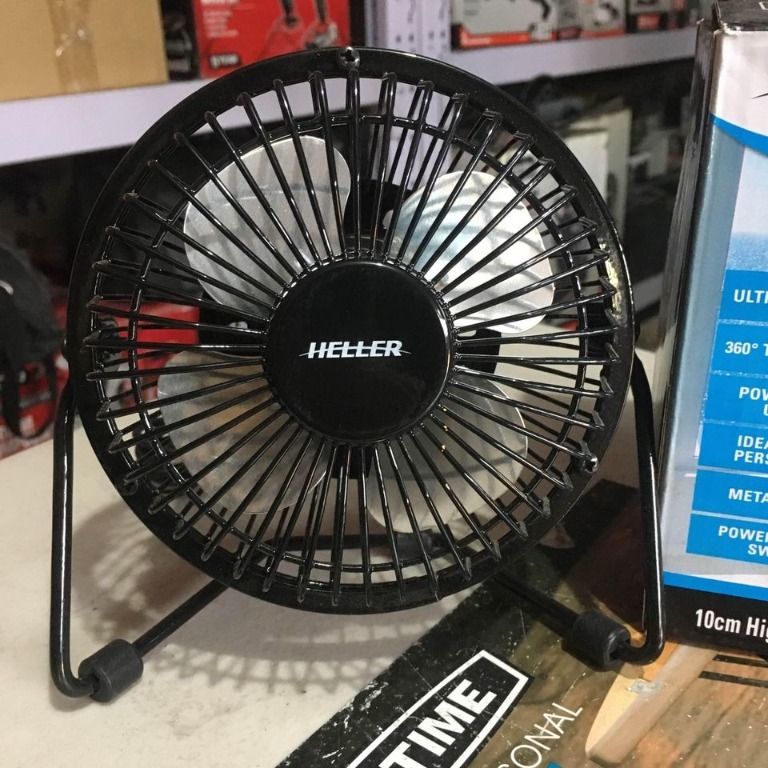 Heller Mini Metal Fan USB, Furniture & Home Living, Lighting & Fans