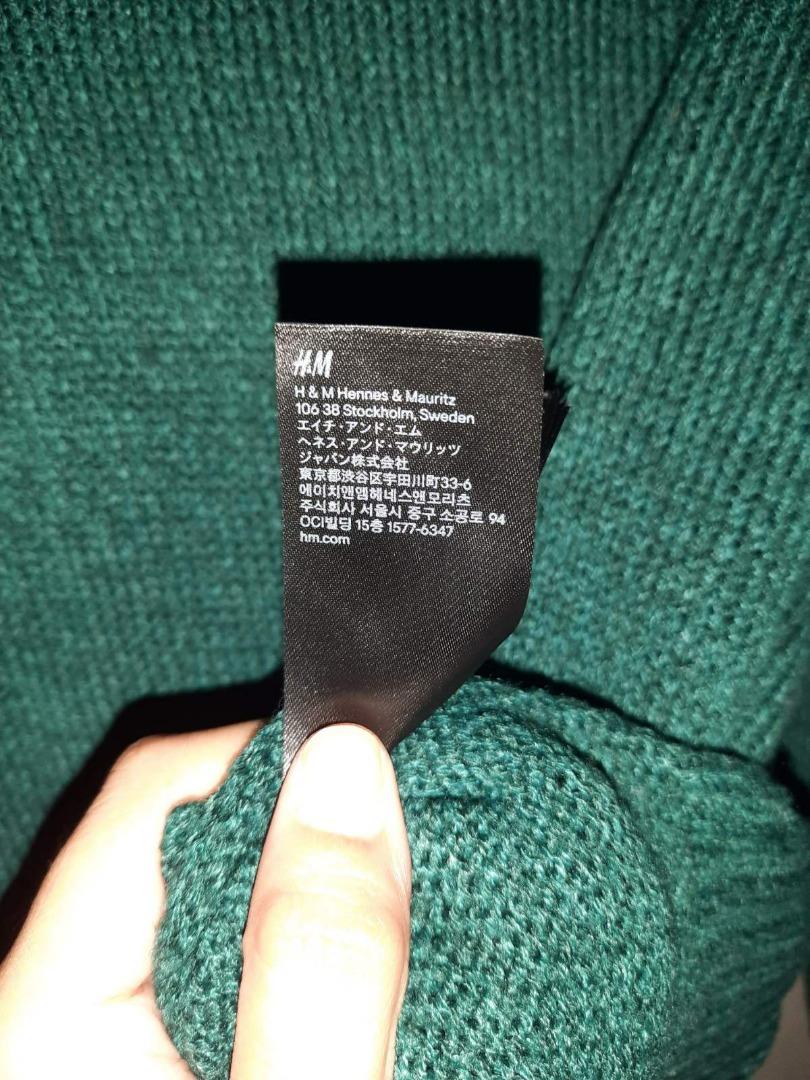 H M Green Knitted Sweater Women s Fashion Coats Jackets and