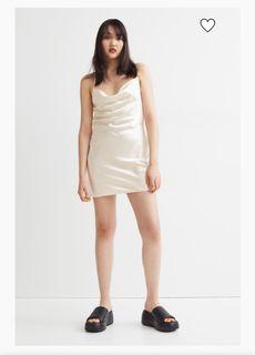 H&M White Satin Dress