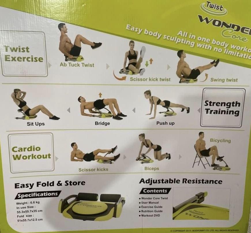 Wonder core deals exercise chart