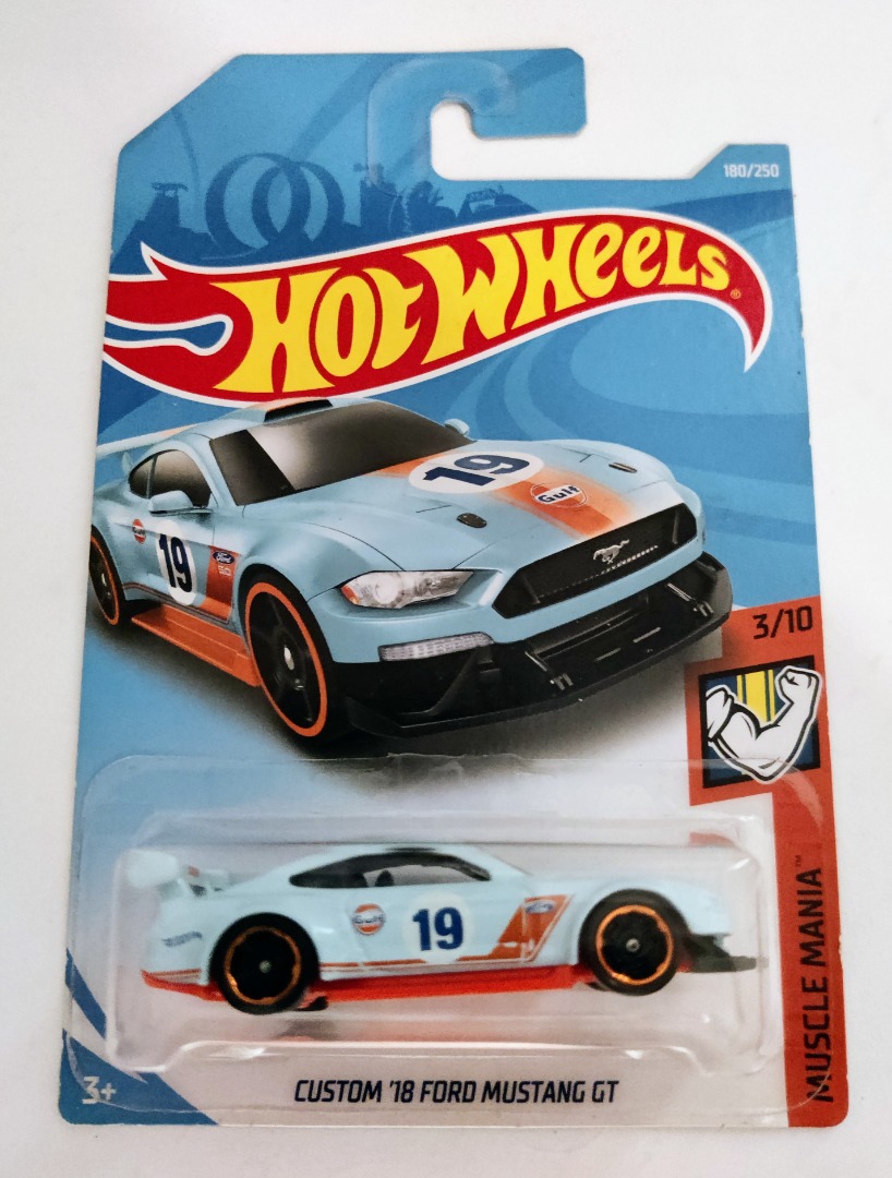 f Hot Wheels Custom 18 Ford Mustang GT gulf muscle mania