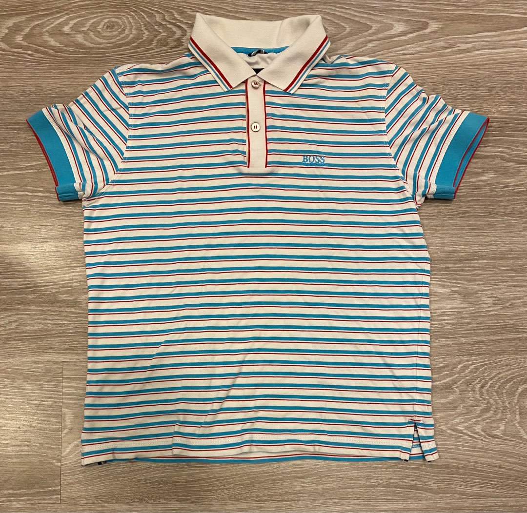 Striped hugo boss polo clearance