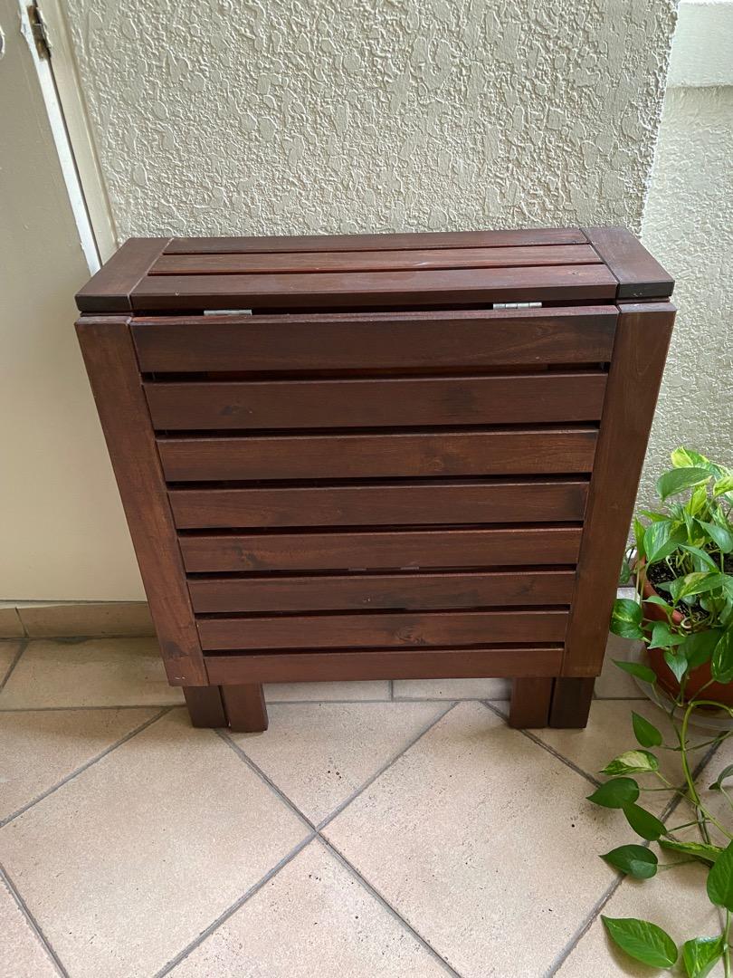 IKEA applaro gateleg folding table & 2 folding chairs with cushions