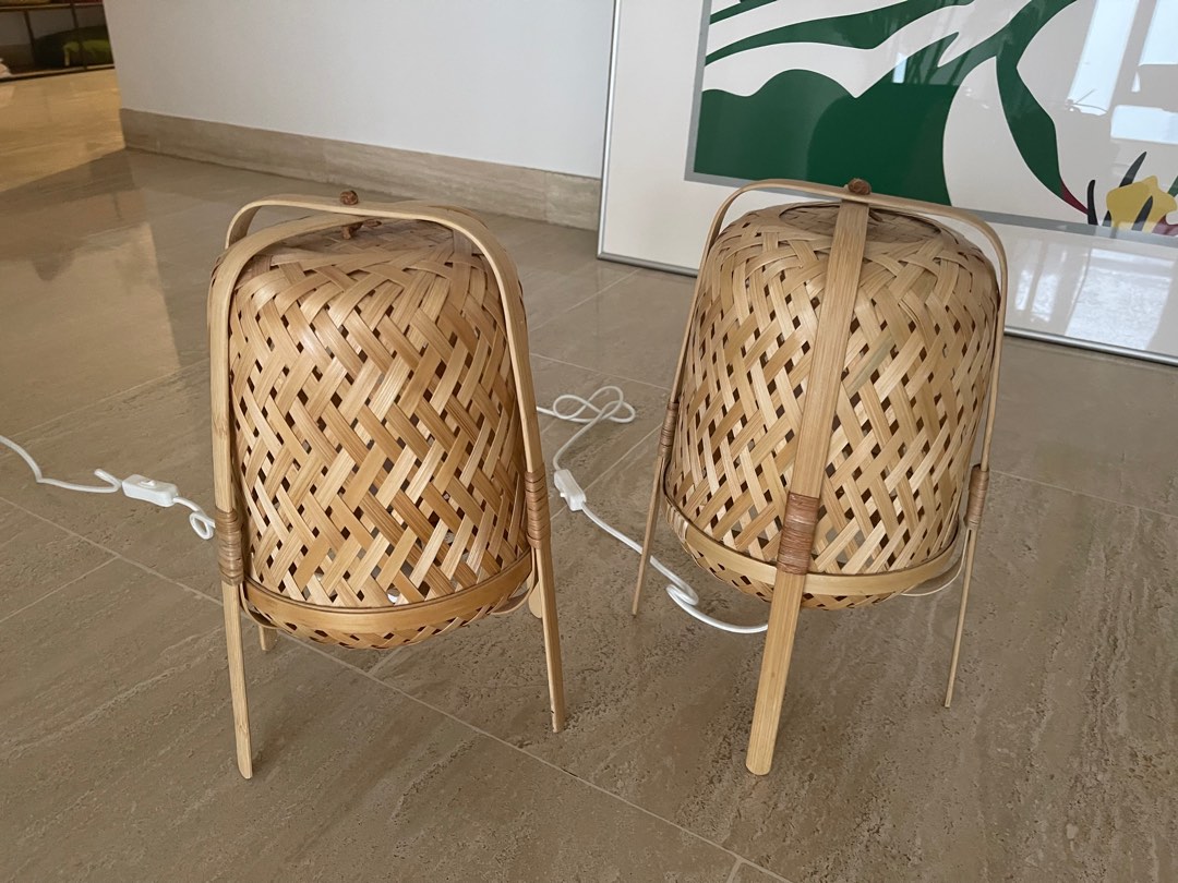 IKEA bamboo table lamps, Furniture & Home Living, Lighting & Fans, Lighting on Carousell