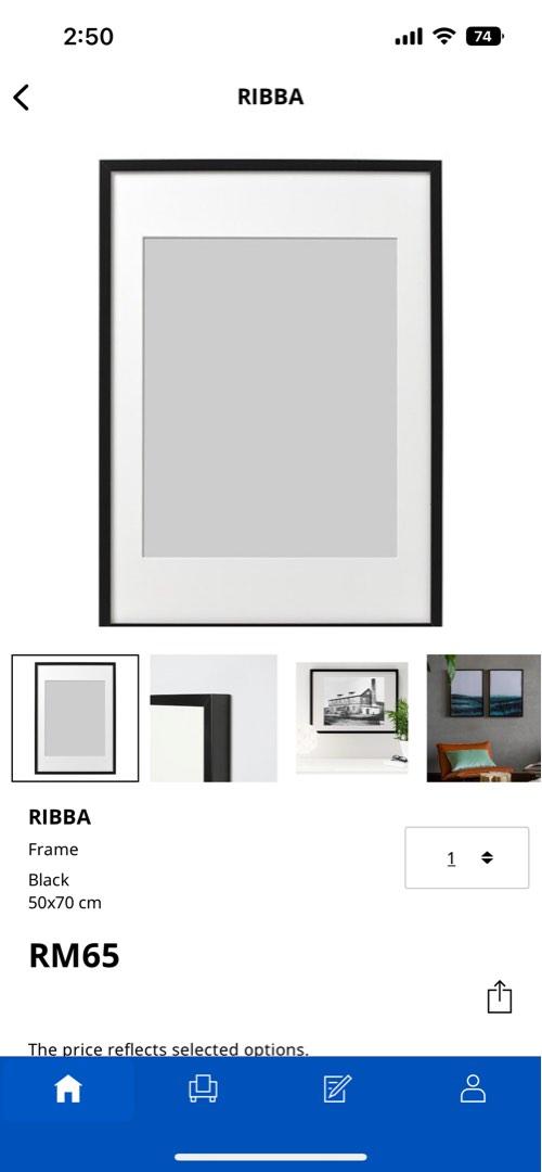 Ikea Frame Ribba 50cm x 70cm, Furniture & Home Living, Home Decor