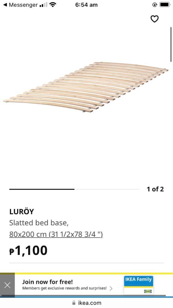 ikea Luroy single bed slatter, Furniture & Home Living, Bedding