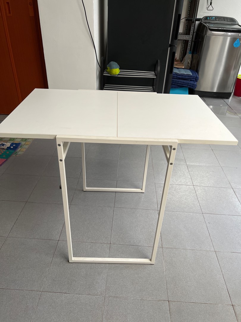 IKEA MUDDUS Drop Leaf Table | White, Furniture & Home Living, Furniture ...