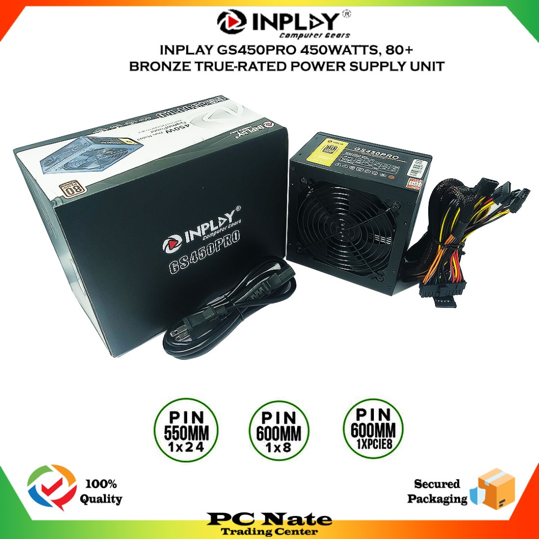 INPLAY PSU GS450Pro (450W) 80Plus Bronze Trust Worthy and Efficient ...