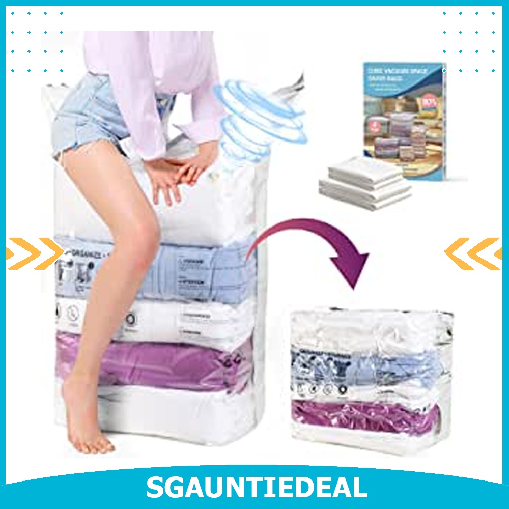 [instock] Elegear Cube Vacuum Storage Bag 4 Pack (2 Jumbo + 2 Medium