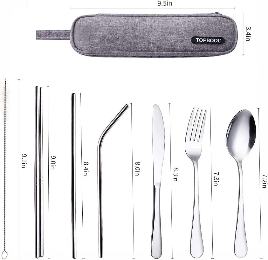 [instock] Portable Stainless Steel Flatware Set, Travel Camping Cutlery ...
