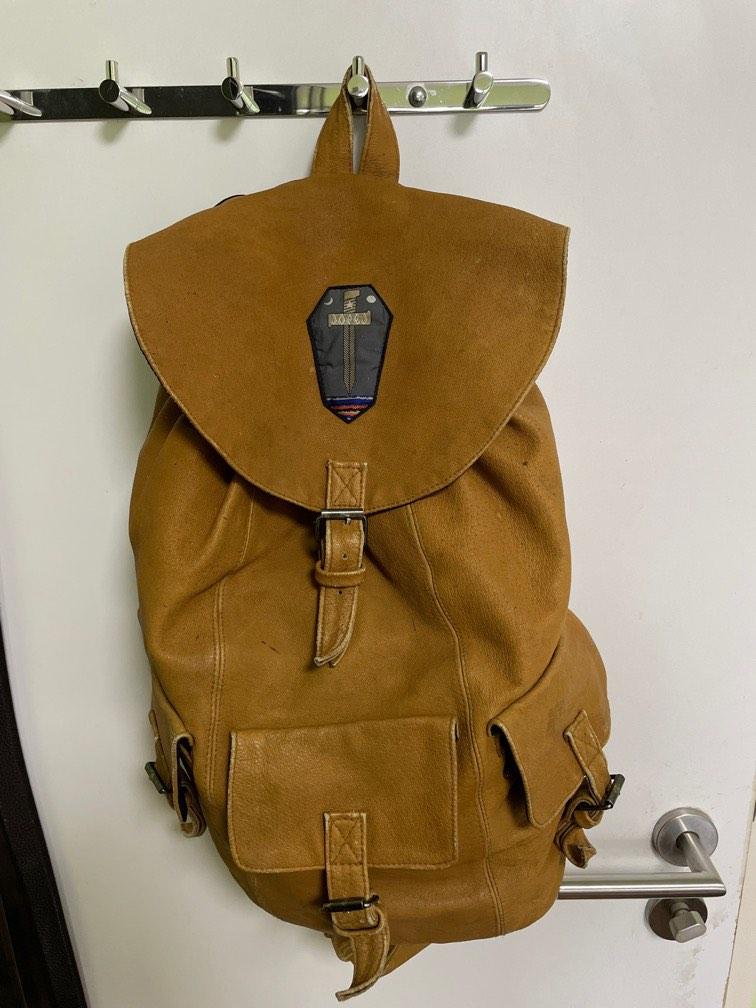 Vintage full grain leather backpack Men s Fashion Bags
