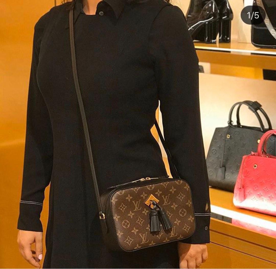 Louis Vuitton Saintonge Handbag Monogram Empreinte Leather Red