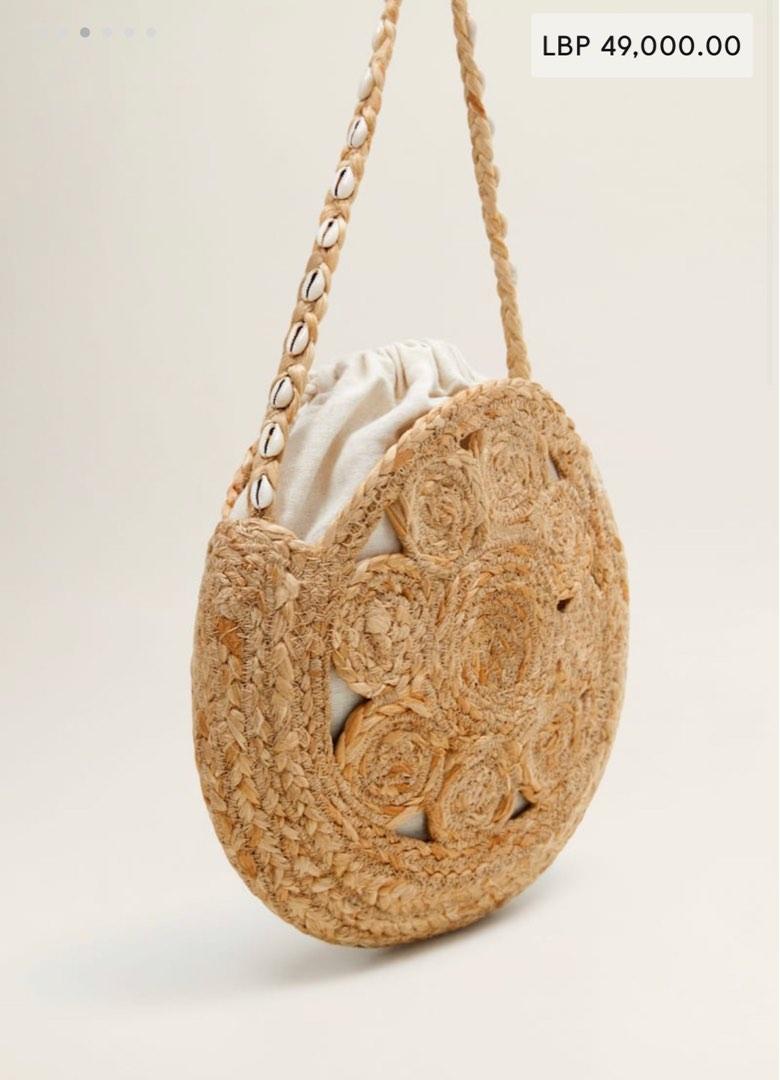 Mango round outlet straw bag