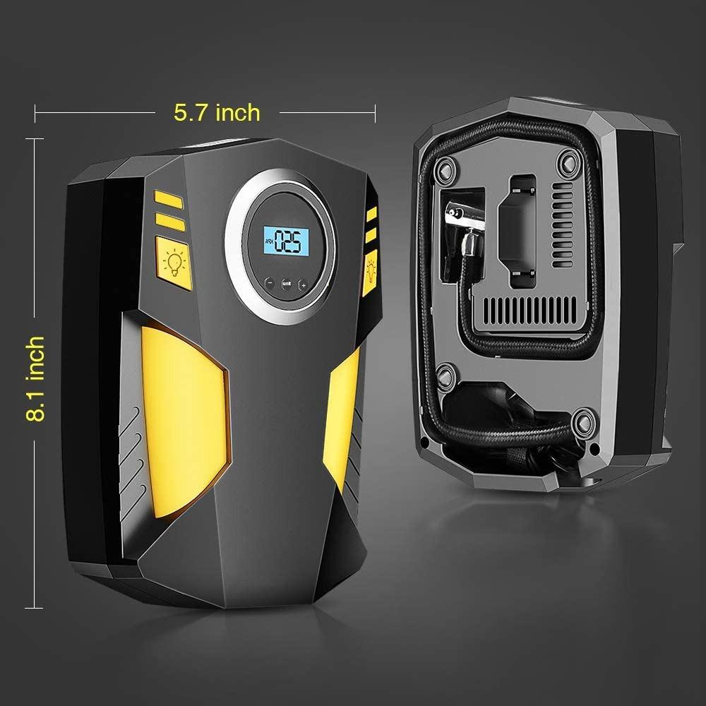 (N0 Fuse)Airsnigi Digital Tyre Inflator 12V, Portable Air Compressor