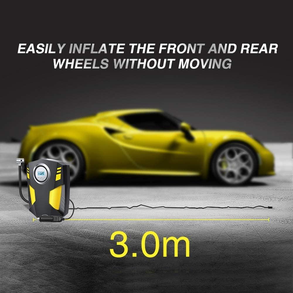 (N0 Fuse)Airsnigi Digital Tyre Inflator 12V, Portable Air Compressor