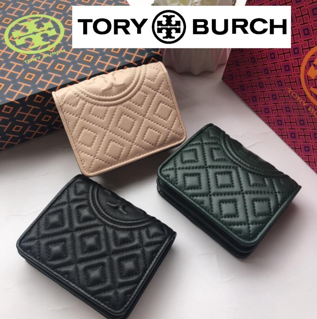 New Tory Burch Original Fleming Bi Fold Mini Wallet For Women Come With Complete Set Suitable for Gift