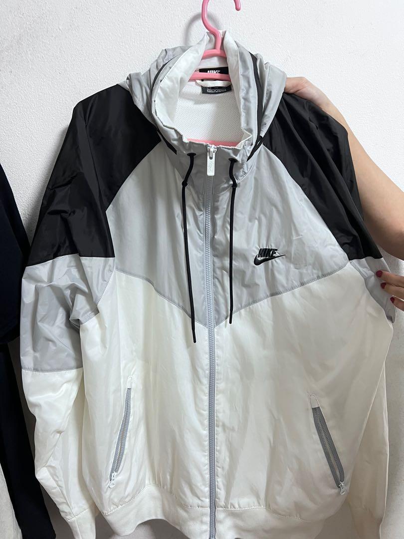 White nike windbreaker mens top