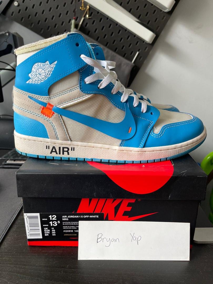 Nike Jordan 1 Retro High OG x OFF-WHITE UNC (AQ0818-148) Men's Size 10- 12