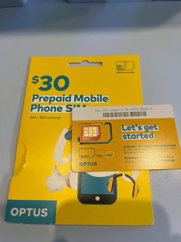 Optus Australia SIM card 50GB until Oct 16, Mobile Phones & Gadgets