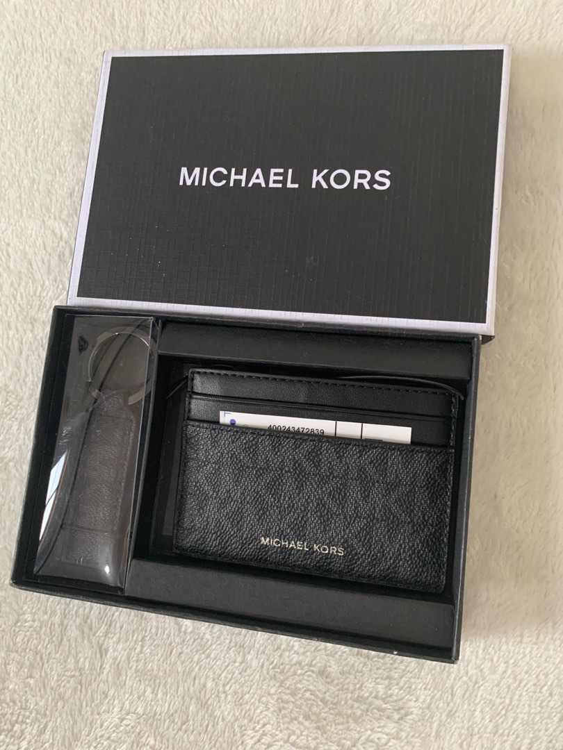 Original Michael Kors Card Holder With Key Fob, Men's Fashion, Watches