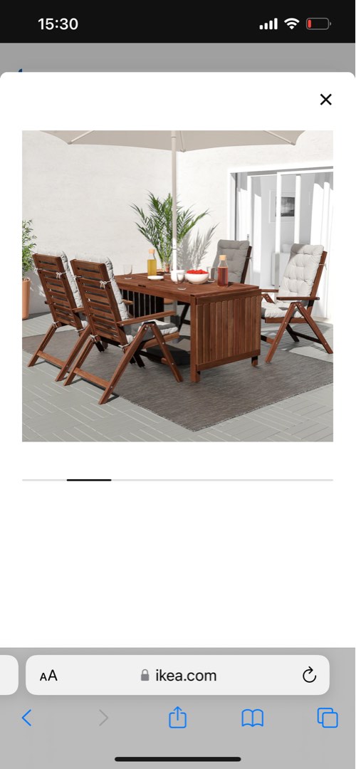 Outdoor Dining Set IKEA Applaro, Furniture & Home Living, Outdoor