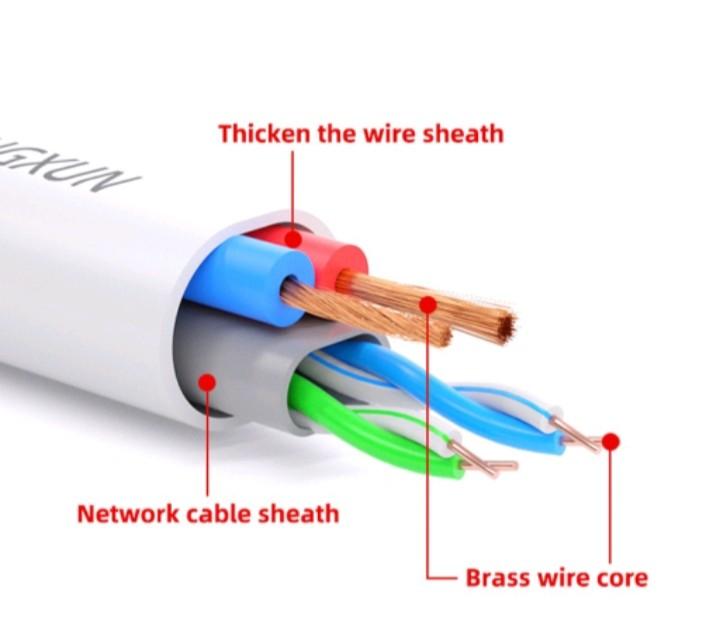 Outdoor UTP Cable CAT5e 305m Pure Copper with Power Cable, Computers