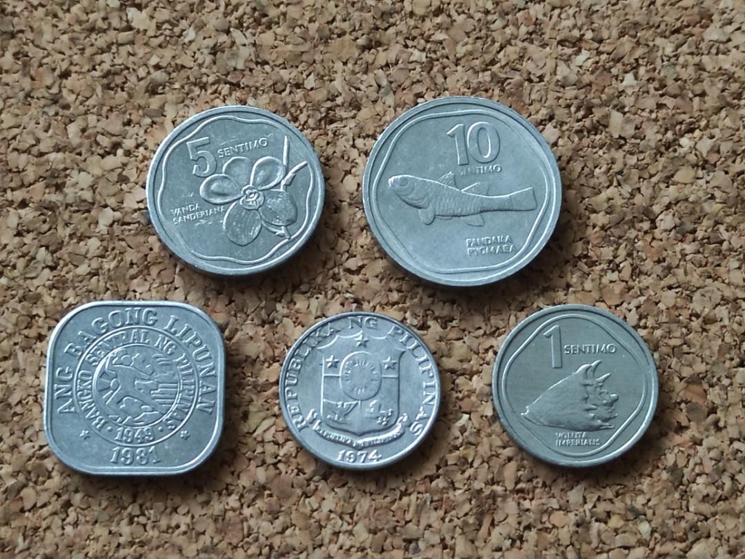 Philippine Aluminum coins (5 different coins), Hobbies & Toys