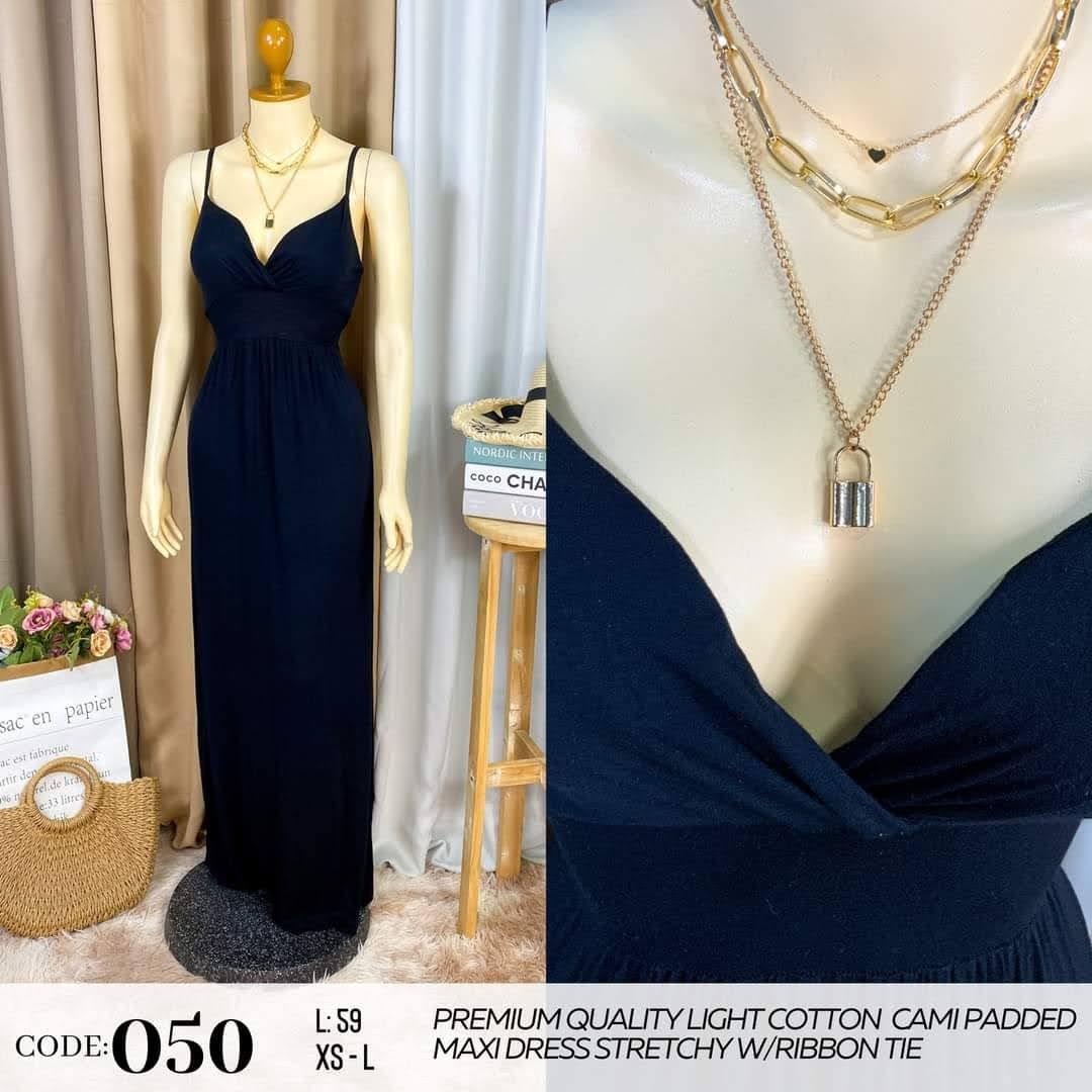 Plain Black Evening Long Dress, Women's Fashion, Dresses & Sets — free download