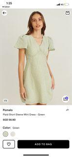 Pomelo plaid short sleeve mini dress
