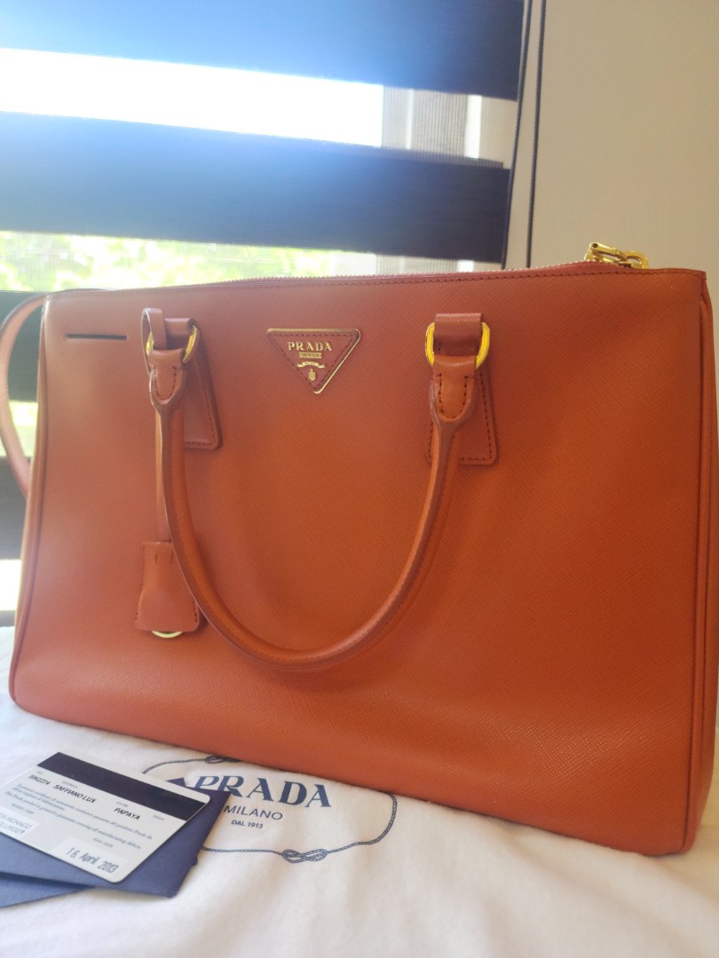 BrandBeSure - Prada Papaya Saffiano Lux Mini Bag BL0705 Price