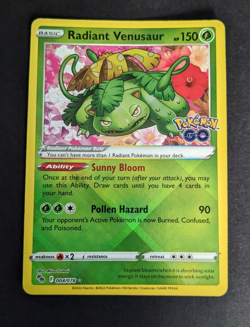 Radiant Venusaur Pokemon Go Pokemon Card Tcg 3, Hobbies & Toys, Toys
