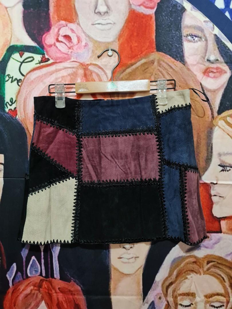 Rare Zara Patchwork Suede Skirt