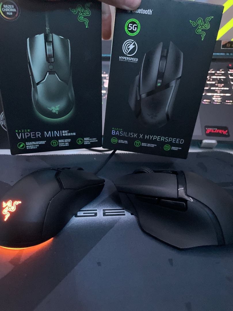 Razer Basilisk x hyperspeed and Viper Mini, Computers & Tech, Parts