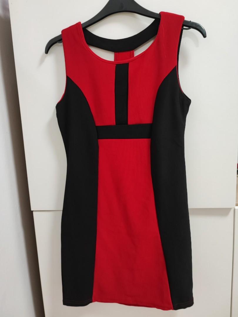 Red and Black Dress, Women's Fashion, Dresses & Sets, Dresses on Carousell